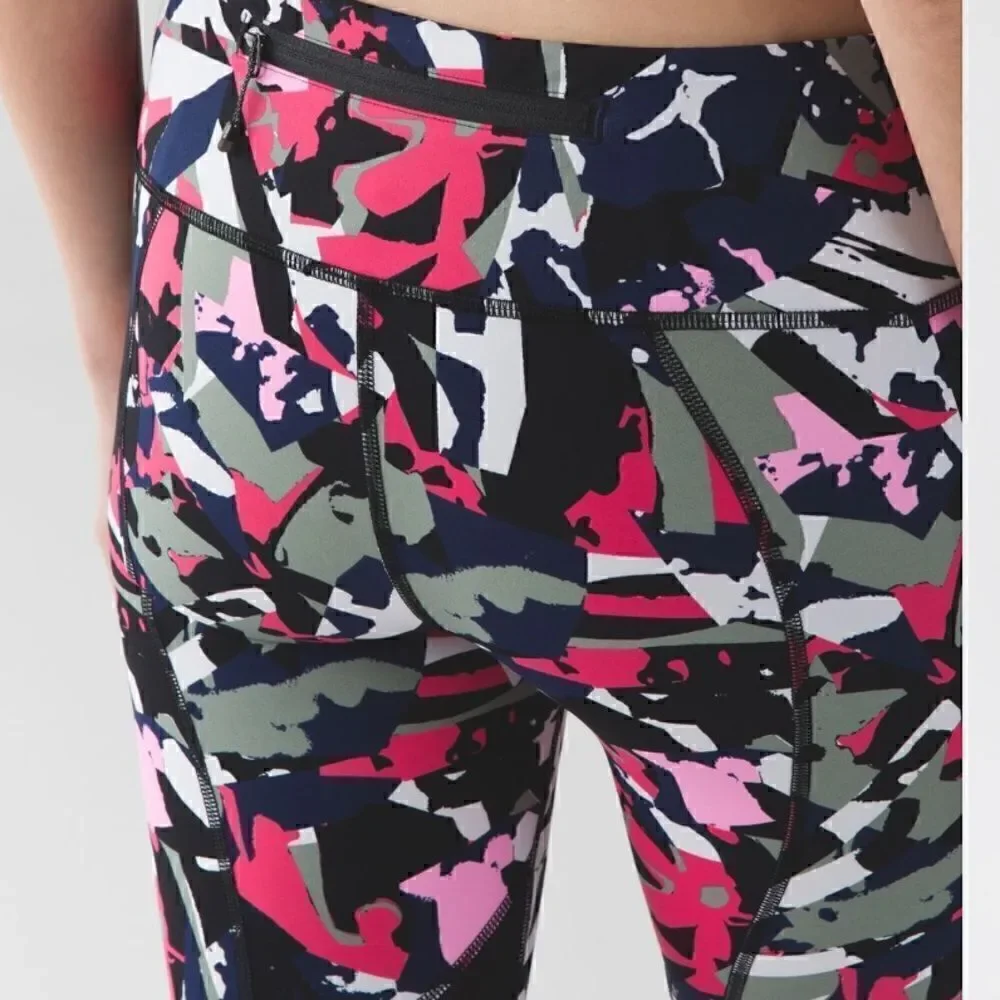 Lululemon Pace Rival Crop Pop Cut Boom Juice Multi Black pants leggings!